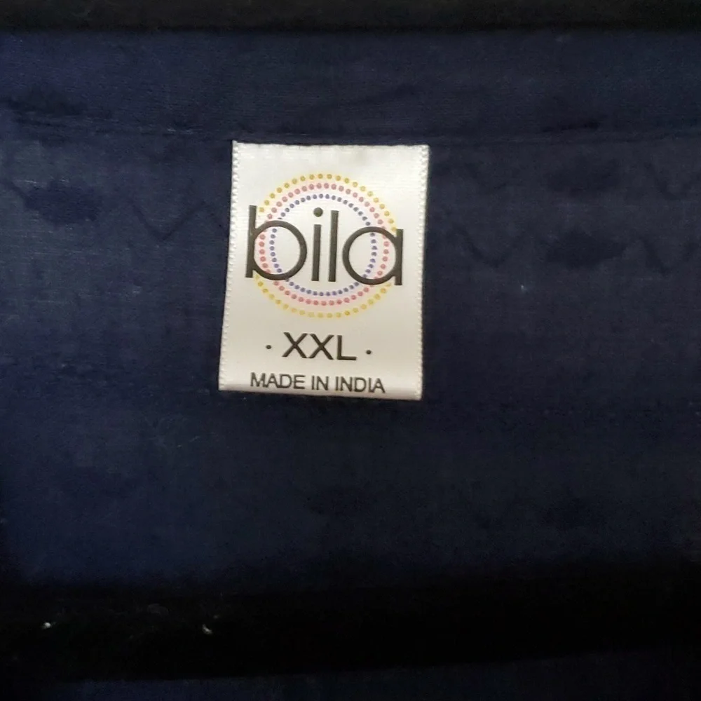 Bila Navy Embroidered Top XXL - Picture 3 of 7